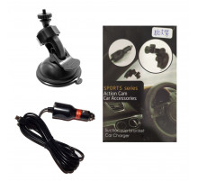 Держатель для экшн камеры на стекло + micro USB от 12V (168)