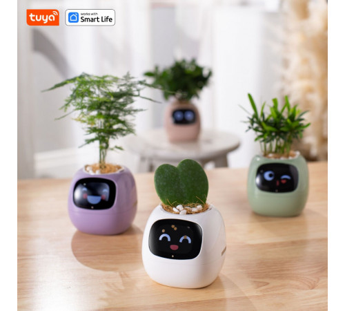 Інтерактивний розумний горщик для рослин Ivy Smart Planter Tuya AI, Purple (ISPTAPR)