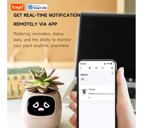 Інтерактивний розумний горщик для рослин Ivy Smart Planter Tuya AI, Purple (ISPTAPR)