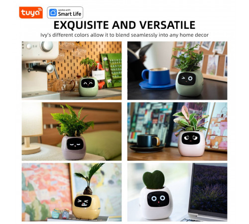 Інтерактивний розумний горщик для рослин Ivy Smart Planter Tuya AI, Purple (ISPTAPR)