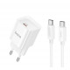 Мережевий зарядний пристрій з кабелем HOCO C146A Charm single port PD20W charger set (C to C) (EU) White (6942007630269)