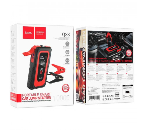 Автомобільний пуско-зарядний пристрій HOCO QS3 Victory car emergency starter power bank (10000mAh) Black (6942007635530)