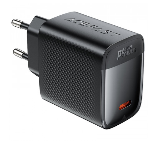Мережевий зарядний пристрій ACEFAST A112 PD45W GaN single USB-C charger (EU) Black (6974316284055)