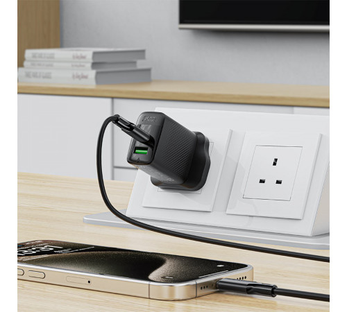 Кабель ACEFAST C17-03 USB-C to USB-C silicone charging data cable Black (6974316284161)