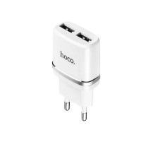 Мережевий зарядний пристрій HOCO C12 Smart dual USB charger 12W White (6957531047759)