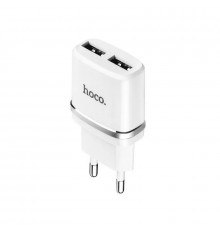 Мережевий зарядний пристрій HOCO C12 Smart dual USB charger 12W White (6957531047759)