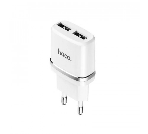 Мережевий зарядний пристрій HOCO C12 Smart dual USB charger 12W White (6957531047759)