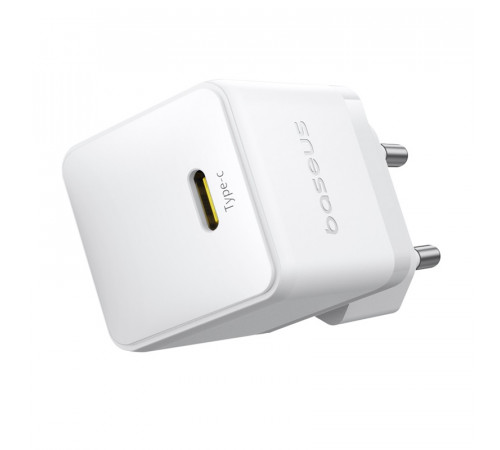 Мережевий зарядний пристрій з кабелем Baseus Palm Fast Charger 1C 20W EU Moon White (with Baseus Cable USB-C to USB-C 1m Moon White) (P10111602213-01)