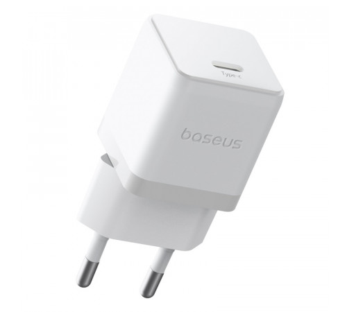 Мережевий зарядний пристрій з кабелем Baseus Palm Fast Charger 1C 20W EU Moon White (with Baseus Cable USB-C to USB-C 1m Moon White) (P10111602213-01)