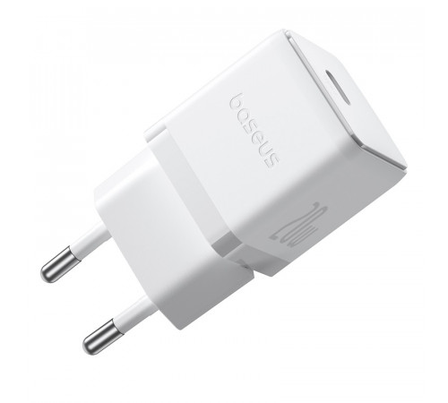 Мережевий зарядний пристрій з кабелем Baseus Palm Fast Charger 1C 20W EU Moon White (with Baseus Cable USB-C to USB-C 1m Moon White) (P10111602213-01)