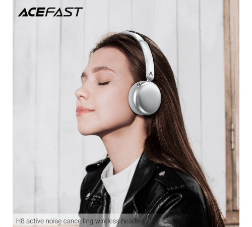 Бездротові накладні навушники ACEFAST H8 active noise cancelling wireless headset Silver (6974316284291)