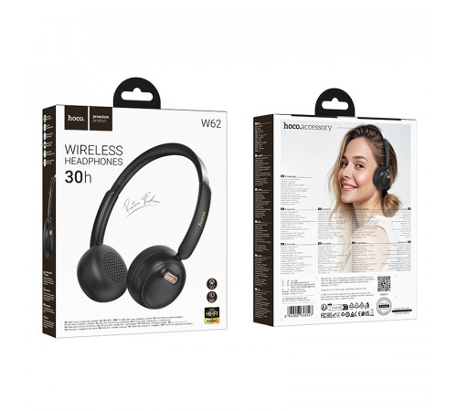 Бездротові накладні навушники HOCO W62 Verso retro BT headphones Black (6942007648127)