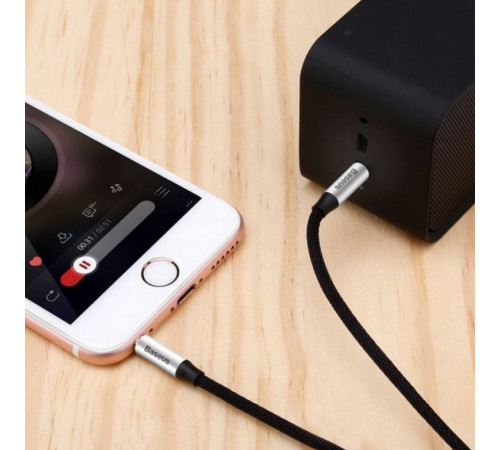 Аудіокабель Baseus M30 3.5mm male to 3.5mm male, nylon braid, 1.5m Silver+Black (CAM30-CS1)