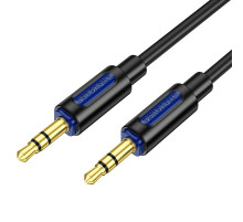 Аудіокабель BOROFONE BL20 3.5mm male to 3.5mm male, silicone, 1m, Black (6941991114373)