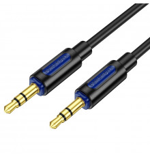 Аудіокабель BOROFONE BL20 3.5mm male to 3.5mm male, silicone, 1m, Black (6941991114373)