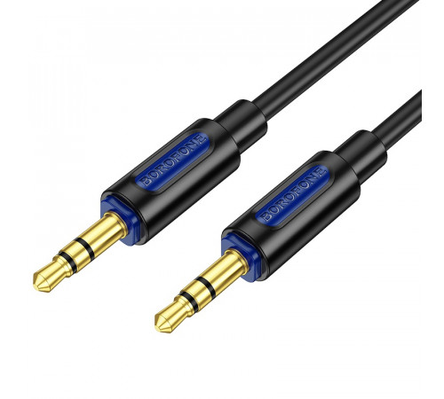 Аудіокабель BOROFONE BL20 3.5mm male to 3.5mm male, silicone, 1m, Black (6941991114373)
