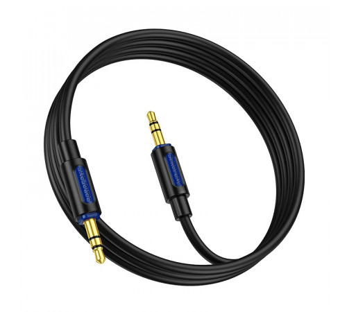Аудіокабель BOROFONE BL20 3.5mm male to 3.5mm male, silicone, 1m, Black (6941991114373)