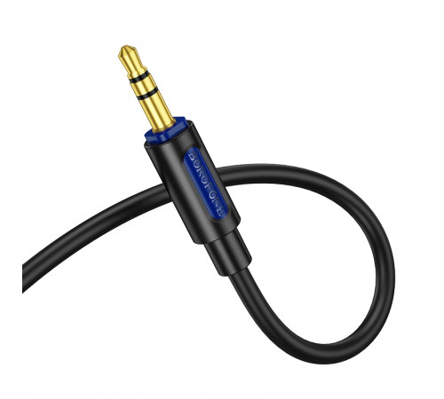 Аудіокабель BOROFONE BL20 3.5mm male to 3.5mm male, silicone, 1m Black (6941991114373)