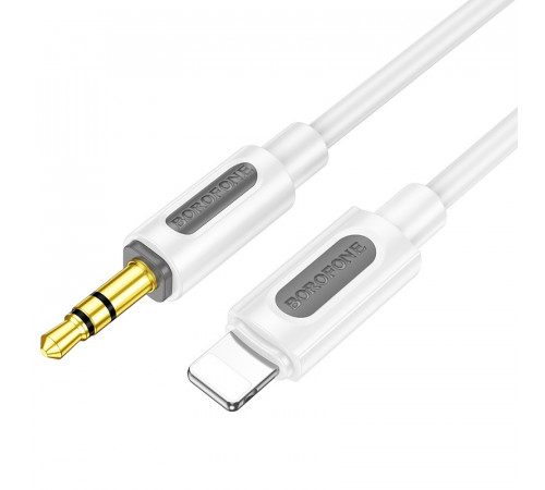 Аудіокабель BOROFONE BL20 iP to 3.5mm male, silicone, 1m, White (6941991114403)