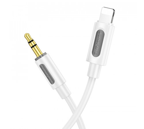 Аудіокабель BOROFONE BL20 iP to 3.5mm male, silicone, 1m, White (6941991114403)