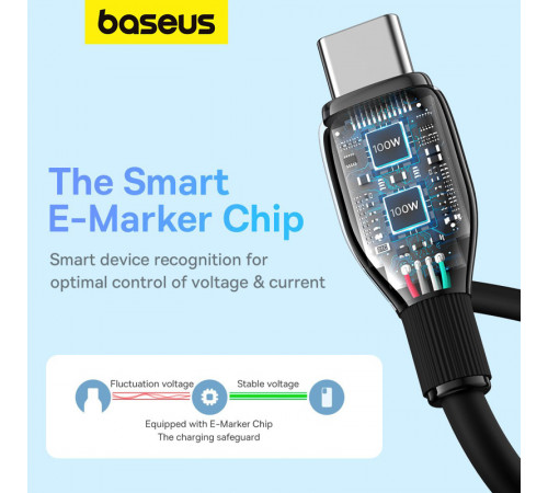 Кабель Baseus Pudding Series Fast Charging Cable Type-C to Type-C 100W 1.2m Cluster Black (P10355702111-00)