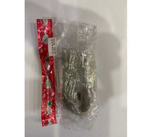 Гирлянда прозрачный провод  на батарейках 20LED -  3  метра желтый SF-36   КОД  2006  (200)