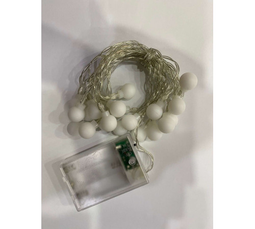 Гирлянда проволока  на батарейках 20 LED -  3  метра желый   шарики   SF-34 КОД 2007   (200)