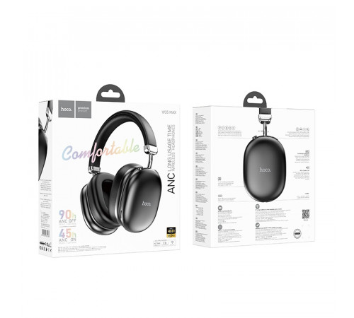 Бездротові накладні навушники HOCO W35 Max Auspicious ANC noise reduction BT headphones Black (6942007631280)