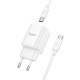 Мережевий зарядний пристрій HOCO C149A Charm PD30W+QC3.0 charger set (C to C)(EU) White (6942007630351)