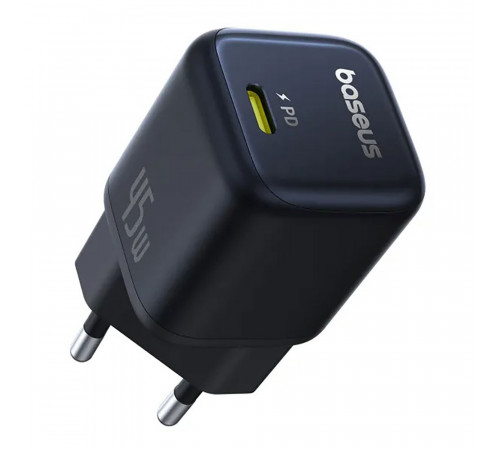 Мережевий зарядний пристрій Baseus PicoGo GaN Fast Charger 1C 45W EU Cosmic Black (P10176800123-00)