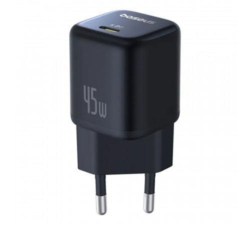 Мережевий зарядний пристрій Baseus PicoGo GaN Fast Charger 1C 45W EU Cosmic Black (P10176800123-00)