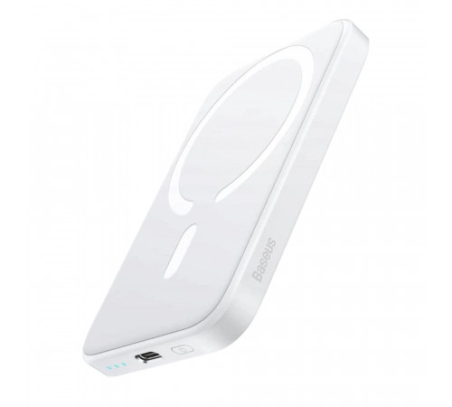 Зовнішній акумулятор Baseus Magnetic Mini Air Wireless Fast Charge Power Bank 6000mAh 20W Stellar White（With Simple Series Charging Cable Type-C to (P10059002223-00)