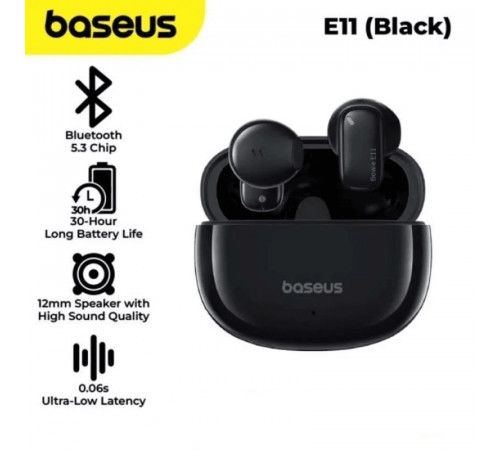 Бездротові навушники Baseus Bowie E11 True Wireless Earphones Cluster Black (A00053500113-Z1)