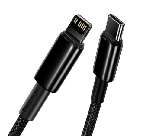 Кабель Baseus Tungsten Gold Fast Charging Data Cable Type-C to iP PD 20W 2m Black (CATLWJ-A01)