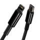Кабель Baseus Tungsten Gold Fast Charging Data Cable Type-C to iP PD 20W 2m Black (CATLWJ-A01)