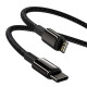 Кабель Baseus Tungsten Gold Fast Charging Data Cable Type-C to iP PD 20W 2m Black (CATLWJ-A01)