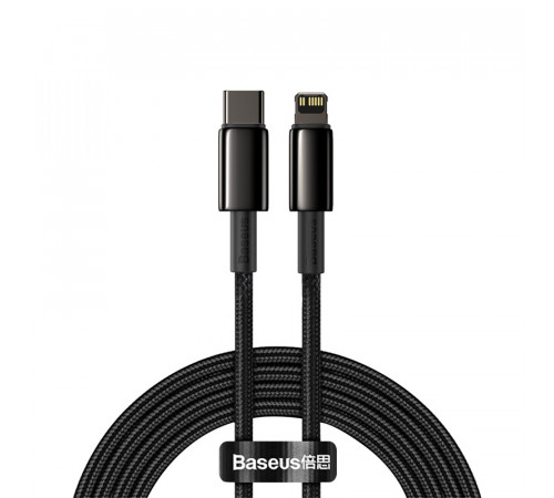 Кабель Baseus Tungsten Gold Fast Charging Data Cable Type-C to iP PD 20W 2m Black (CATLWJ-A01)