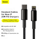 Кабель Baseus Tungsten Gold Fast Charging Data Cable Type-C to iP PD 20W 2m Black (CATLWJ-A01)
