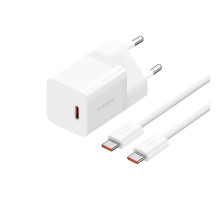 Мережевий зарядний пристрій з кабелем Baseus GaN5 Fast Charger(mini) 1C 30W EU Moon White(With: Fast Charging Data Cable Type-C) (P10110902213-00)