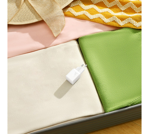 Мережевий зарядний пристрій з кабелем Baseus GaN5 Fast Charger(mini) 1C 30W EU Moon White(With: Fast Charging Data Cable Type-C) (P10110902213-00)