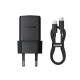 Мережевий зарядний пристрій з кабелем Baseus Palm Fast Charger 1C 30W EU Cluster Black(With: Baseus Mini White Cable C to C 60W(20V/3A) 1m (P10111605113-01)