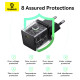 Мережевий зарядний пристрій з кабелем Baseus Palm Fast Charger 1C 30W EU Cluster Black(With: Baseus Mini White Cable C to C 60W(20V/3A) 1m (P10111605113-01)