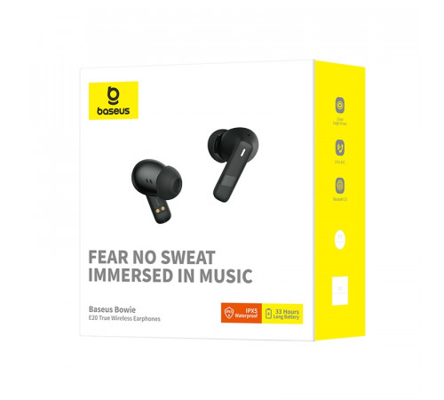 Бездротові навушники TWS Baseus Bowie E20, ENC, IPX5, Black (A00069700113-00)