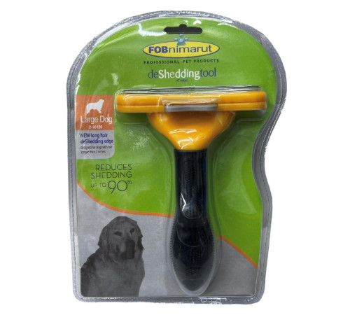 Фурминатор для вычесывания подшерстка у длинношерстных собак и котов размер -  4 с кнопкой (60)(100)