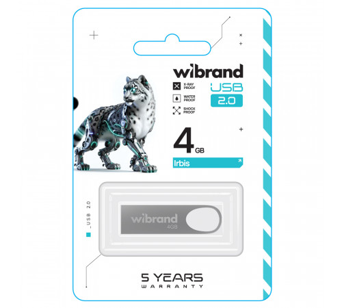 Флеш-накопичувач Wibrand USB 2.0 Irbis 4Gb Silver (WI2.0/IR4U3S)