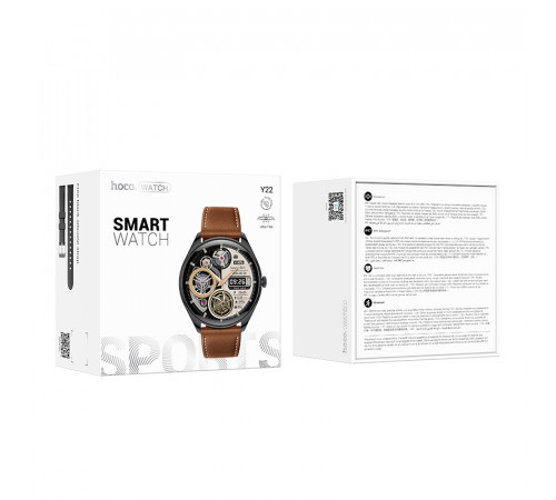 Смарт-годинник HOCO Y22 AMOLED 36mm. 200 mAh. IP67  Black (6942007628983)