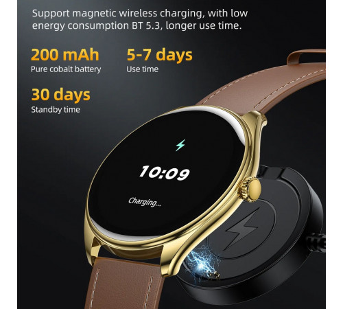 Смарт-годинник HOCO Y22 AMOLED 36mm. 200 mAh. IP67  Black (6942007628983)