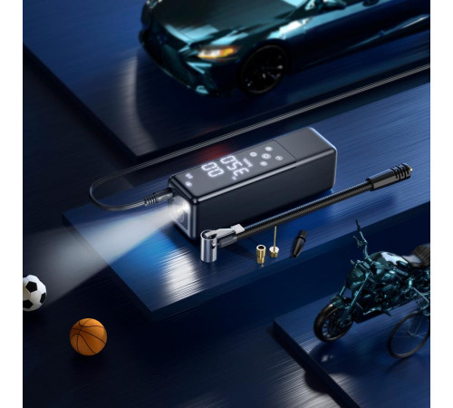 Автомобільний насос HOCO ZP5 May smart air pump Black (6931474795526)