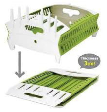 Сушарка органайзер для посуду настільна зелена з білим, із пластику Compact Dish Rack (24)