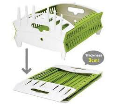 Сушилка органайзер для посуды настольная зеленая с белым, из пластика Compact Dish Rack (24)